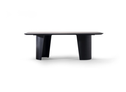 Mehrfarbiger Holz-Esstisch im modernen Stil