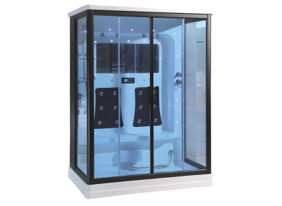 Glaskabine Komfortdusche Duschkabine Wellnesskabine Wärmekabine 160x100 cm