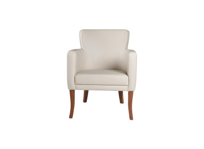 Moderner Beiger Ledersessel Wohnzimmer Einsitzer Designer Sitzmöbel