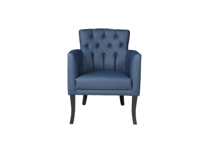 Exklusiver BLauer Sessel Designer Wohnzimmer Einsitzer Loungesessel