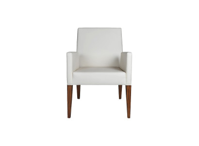 Weißer Polstersessel Designer Holzrahmen Wohnzimmer Einzelsessel