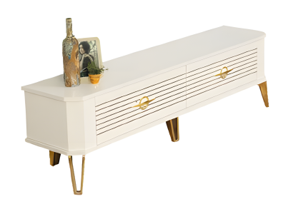 TV-Lowboard mit pflegeleichter Oberfläche und stilvollen Akzenten