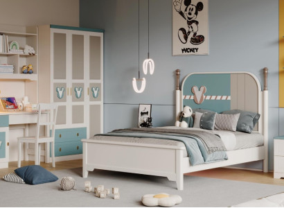 Kinderzimmer Set Bett Kleiderschrank Jugendzimmer Komplett 2x Nachttische