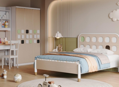 Kinderzimmer Bett Kleiderschrank Jugendzimmer Komplett 2x Nachttische 6tlg Set