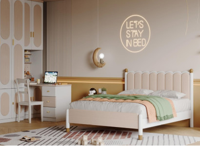 Jugendzimmer Kinderzimmer Set Bett Kleiderschrank Schreibtisch Design Set