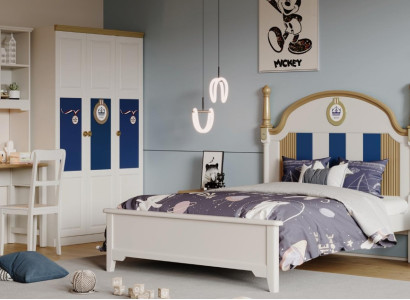 Kinderzimmer Komplett Set Bett Design Möbel Schreibtisch Kleiderschrank