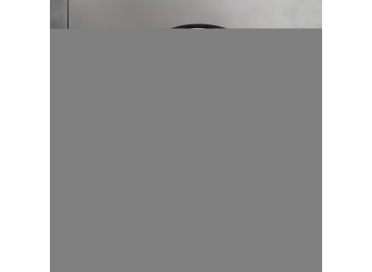 Runder Wandspiegel im Loft-Stil mit schlichtem schwarzen Rahmen