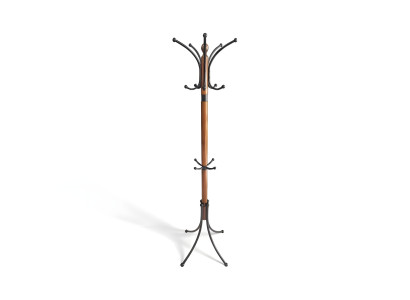 Universeller Kleiderständer mit dekorativ geschwungenen Beinen in Braun