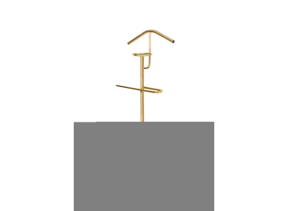 Eleganter Kleiderständer in Goldfarbe mit kreuzförmigem, rundem Sockel