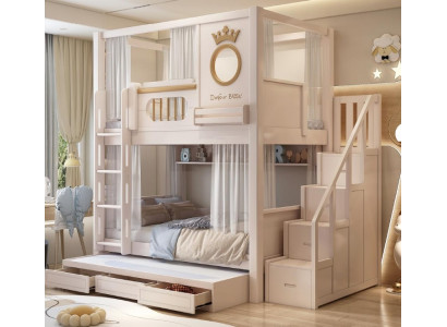 Stockbett Etagenbett weiß Holz Doppelstockbett Kinderbett Jugendbett Hochbett