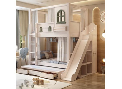 Doppelstockbett Kinderbett Jugendbett Stockbett Etagenbett Holz mit Rutsche