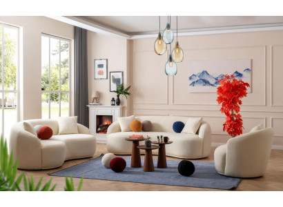 Sofas und Sessel in stilvollem Design Atmosphäre von Wärme und Stil