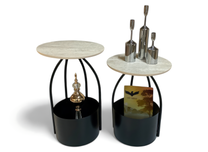 Stabile Konstruktion: Metallkorb und pflegeleichte Holzoberfläche