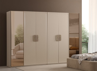 Beiger Schlafzimmerschrank Designer Aufbewahrungsschrank Holzmöbel