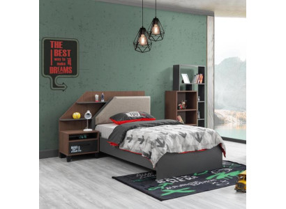 Kinderzimmer Set Kinderbett Nachttisch Top-Qualität Modern Möbel luxuriöse Grau