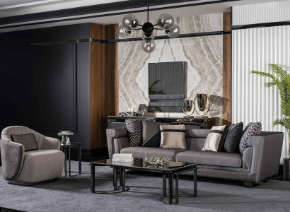 Wohnzimmer Sofagarnitur Grau Dreisitzer Sessel Luxus Couch Set 4 1 Sitzer