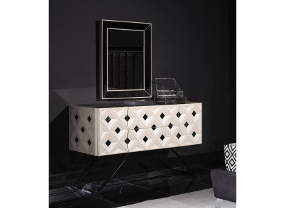 Schminktisch mit Spiegel Schminkkonsole Frisiertisch Holz Weiß Konsol Hochwertig