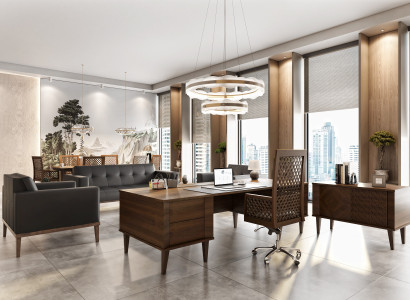 Arbeitszimmer-Set: Minimalismus, Gemütlichkeit und Strenge