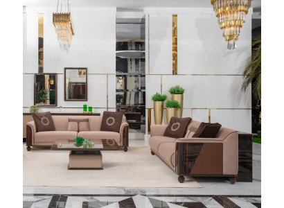Elegante Wohnzimmer Polstergarnitur Designer 3-Sitzer Couchen Möbel