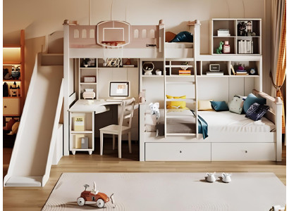 Jugendbett Kinderbett Holz weiß Etagenbett Stockbett Doppelstockbett