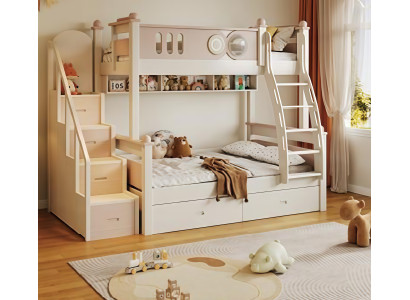 Etagenbett Hochbett Stockbett Kinderbett Jugendbett Holz weiß Doppelstockbett