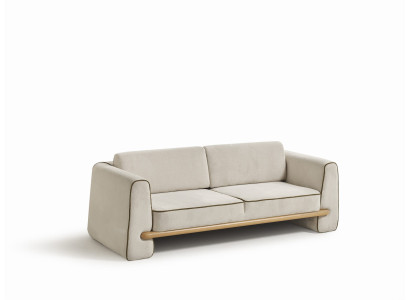 Moderne Beige Couchgarnitur Designer Polster 3-Sitzer Textilsessel