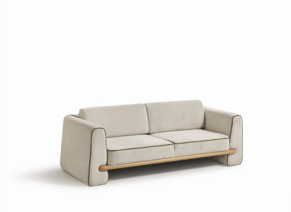 Moderne Beige Couchgarnitur Designer Polster 3-Sitzer Textilsessel