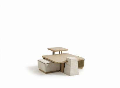 Stilvoller Brauner Couchtisch-Set Wohnzimmer Tische Abstelltische