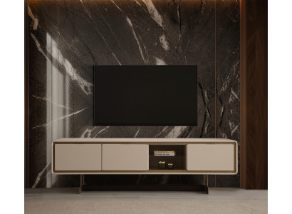 Elegantes TV-Lowboard Designer Beiger Wohnzimmer TV-Unterschrank