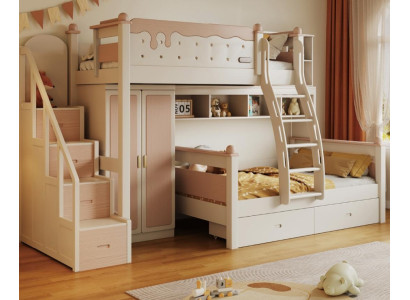 Etagenbett Hochbett Stockbett Kinderbett Jugendbett Holz Weiß Doppelstockbett