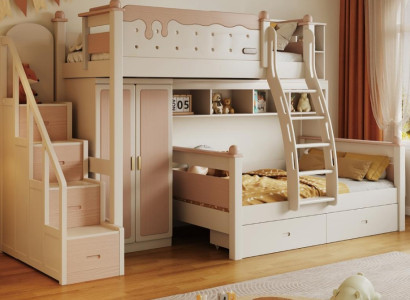 Etagenbett Hochbett Stockbett Kinderbett Jugendbett Holz Weiß Doppelstockbett