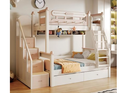 Doppelstockbett Holz weiß – Etagenbett Stockbett Kinderbett Jugendbett