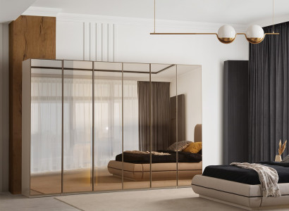 Moderner 6-türiger Kleiderschrank Schlafzimmer Aufbewahrungsschrank