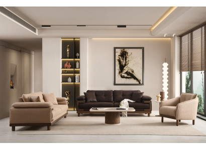 Stilvolles Wohnzimmer Sitzset Exklusive 3-Sitzer Couchen Sessel