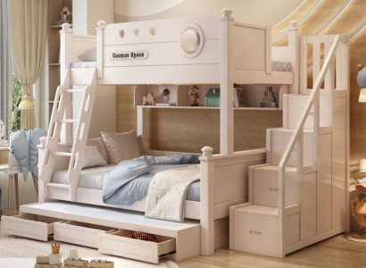 Weißes Doppelstockbett Holz Etagenbett Stockbett Kinderbett Jugendbett