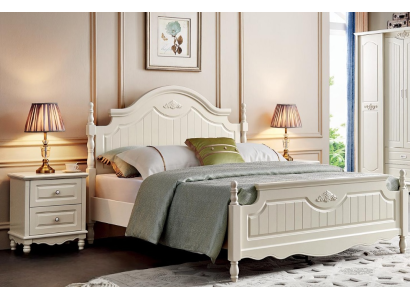 Modernes Holz Schlafzimmer Set Bett mit 2 Nachttischen Komplett 3tlg