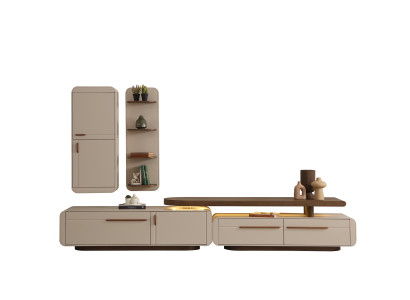 Modernes Beiges TV-Set Luxuriöse 2x Lowboards Designer TV-Regal