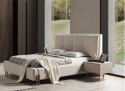 Stilvolles Schlafzimmer Set Polsterbett Robuste Holz Nachttische