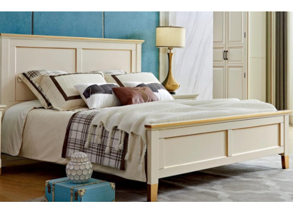 Doppelbett Weiß Holz Komfortdoppelbett Schlafbett für zwei Personen 180x200 cm