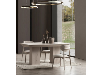 Stilvolle Essgarnitur Designer Rechteckiger Esstisch 6x Polsterstühle