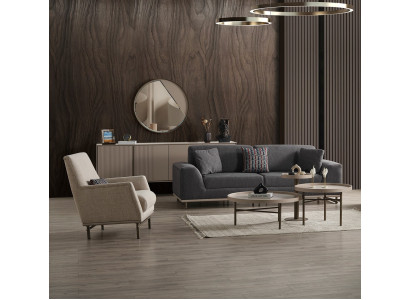 Stilvolles Wohnzimmer Möbel Set Luxuriöser 3-Sitzer Couchtisch -7tlg
