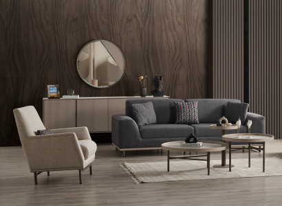 Stilvolles Wohnzimmer Möbel Set Luxuriöser 3-Sitzer Couchtisch -7tlg