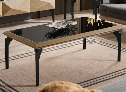 Schwarzer Wohnzimmer Couchtisch Designer Holztisch Kaffeetische