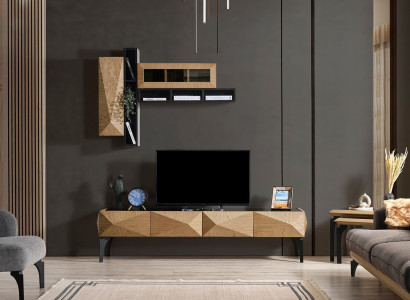 Modernes Beiges TV-Lowboard Designer Wohnzimmer TV-Unterschrank