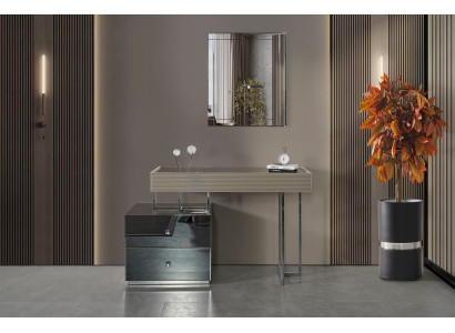 Exklusiver Grauer Schminktisch Designer Spiegel Luxuriöse Möbel