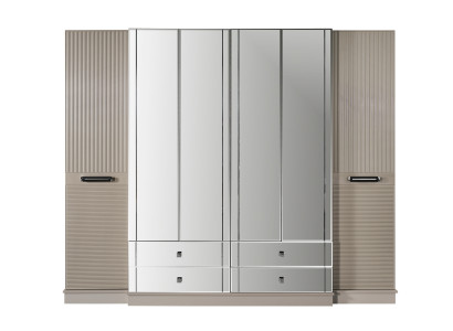 Luxuriöser Grauer Kleiderschrank Moderne Schlafzimmer Holzmöbel