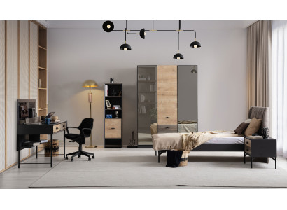 Braune Schlafzimmer Möbel Holzschrank Edler Schreibtisch Textilbett