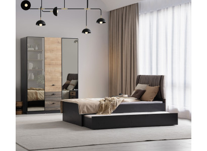 Stilvolle Braune Schlafzimmer Garnitur Edles Bett Kleiderschrank