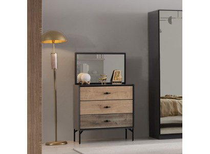 Eleganter Hellbrauner Schlafzimmer Schminktisch Luxuriöser Spiegel