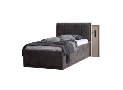 Stilvolles Designer Graues Bett Schlafzimmer Einzelbett Textil Möbel